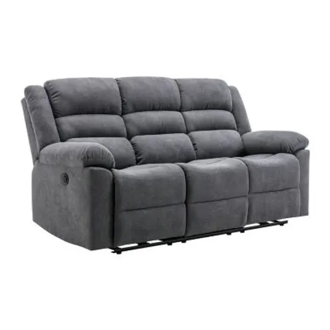 vente-unique.com Canapé relaxation polyester 3 places gris 199x103x95cm – image 1