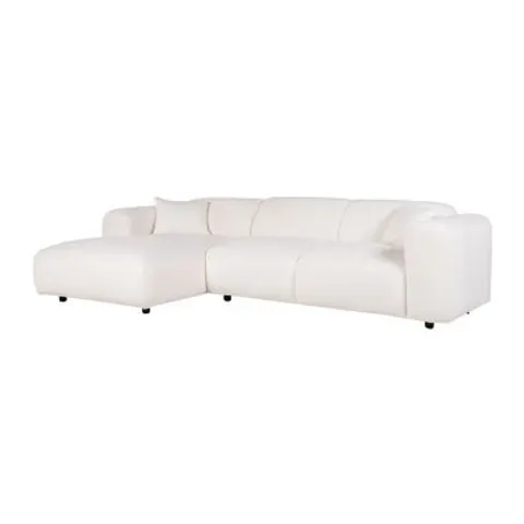 vente-unique.com Canapé d'angle nylon 5 places blanc 280x73x165cm – image 1