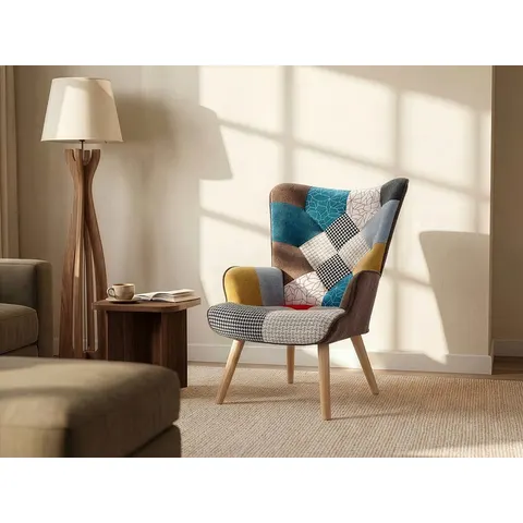 vente-unique.com Fauteuil droit polyester multicolore 69x96x78cm – image 1