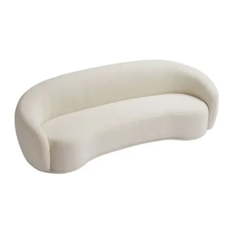 vente-unique.com Canapé fixe polyester 3 places blanc 227x71x88cm – image 1