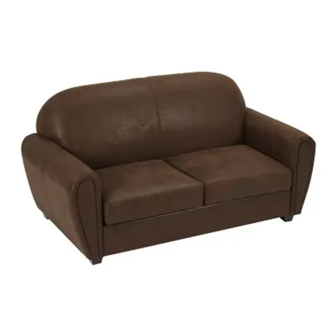 vente-unique.com Canapé fixe microfibre 3 places marron 170x89x91cm – image 1