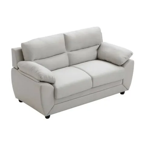 vente-unique.com Canapé fixe polyester 2 places beige 163x88x82cm – image 1