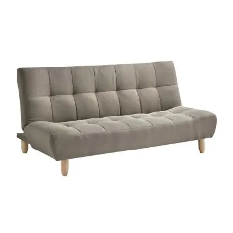 vente-unique.com Canapé convertible polyester 3 places taupe 182x87x97cm – image 1