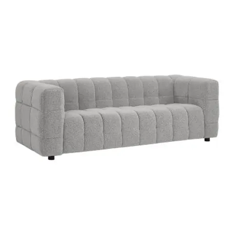 vente-unique.com Canapé fixe polyester 3 places gris clair} Gris 213x72x89cm – image 1