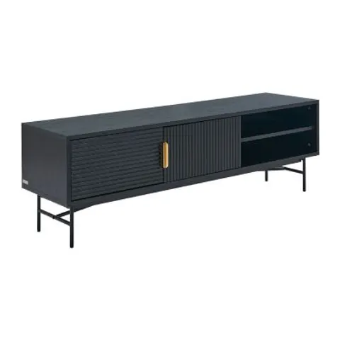 vente-unique.com Meuble tv mdf noir 160x50x40cm – image 1