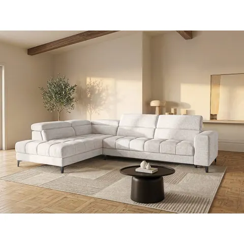 vente-unique.com Canapé d'angle polyester 5 places beige 298x75x212cm – 101652 – image 1
