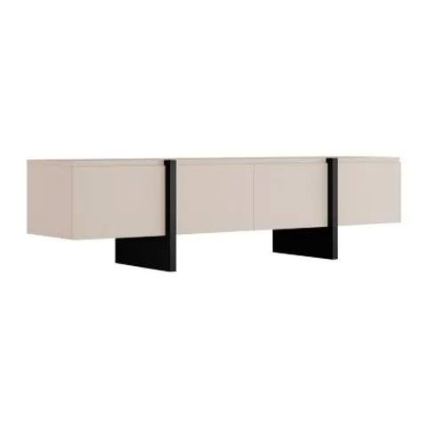 vente-unique.com Meuble tv mdf beige 180x50x45cm – image 1