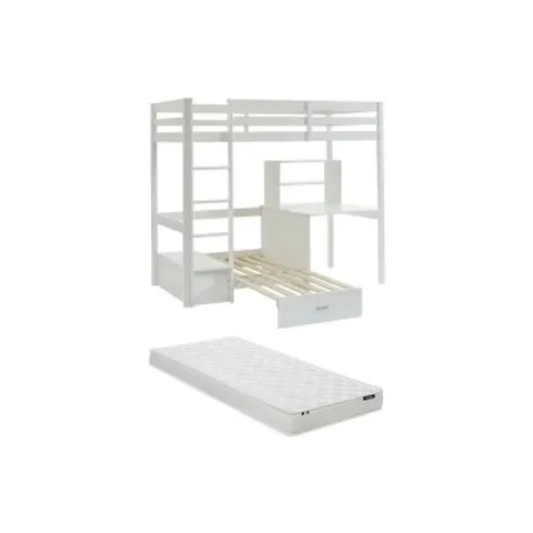 Vente-unique Hoogslaper hout wit 90 x 200 cm – afbeelding 1
