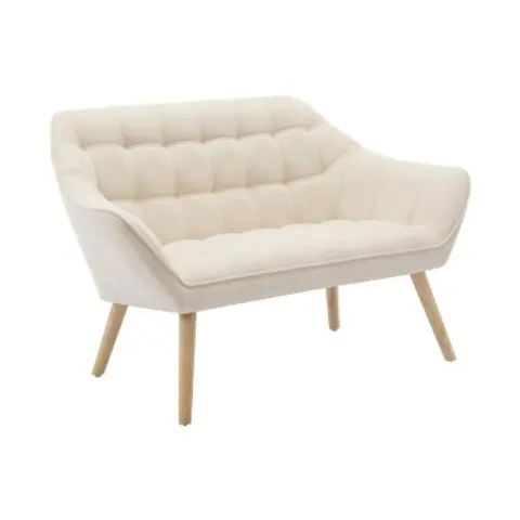 vente-unique.com Canapé fixe polyester 2 places beige} Beige 127x77x73cm – image 1