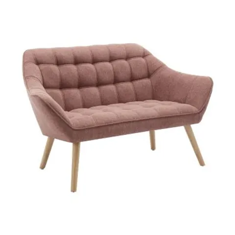 vente-unique.com Canapé fixe polyester 2 places rose 127x77x73cm – image 1