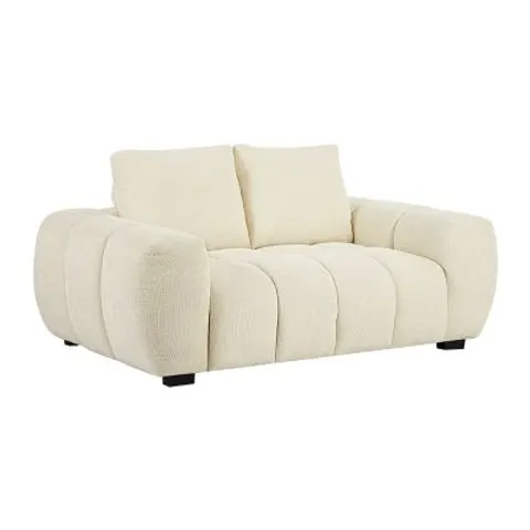 vente-unique.com Canapé fixe polyester 2 places beige 168x81x105cm – image 1