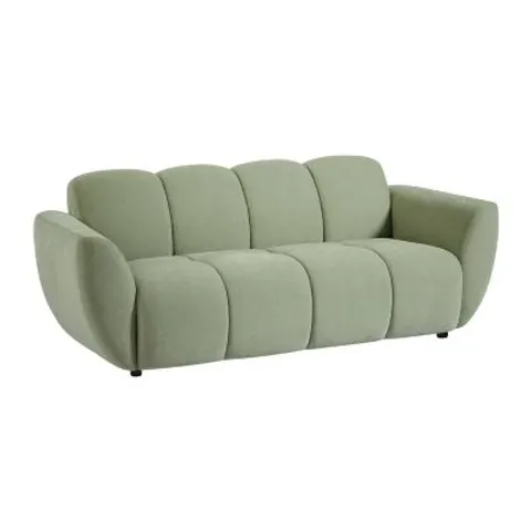 vente-unique.com Canapé fixe polyester 3 places vert} Vert 205x76x92cm – image 1