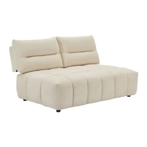 vente-unique.com Canapé fixe polyester 2 places beige} Beige 170x93x123cm – image 1
