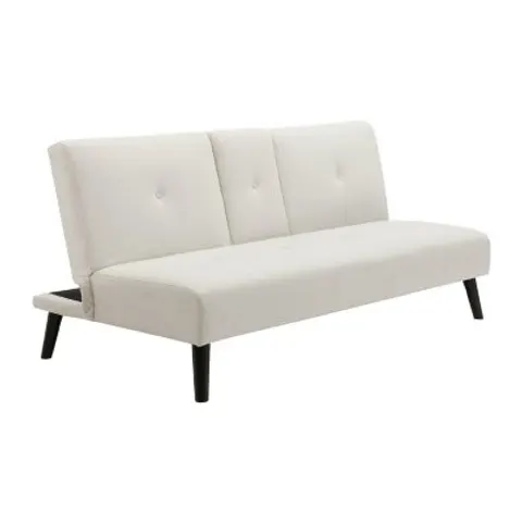 vente-unique.com Canapé convertible polyester 3 places beige 182x85x91cm – image 1
