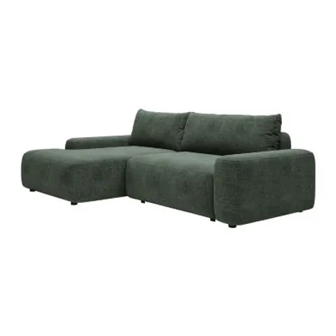 vente-unique.com Canapé d'angle polyester 4 places vert sapin Vert 264x87x162cm – 166514 – image 1