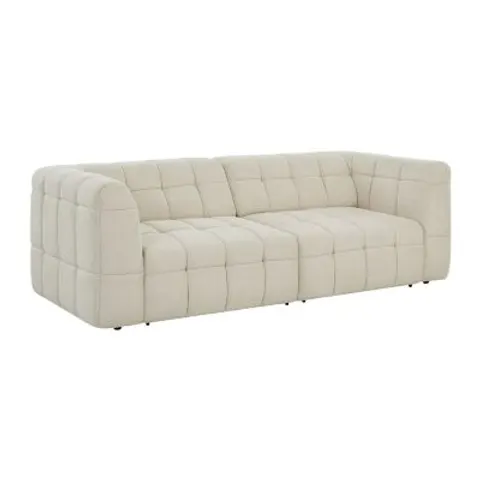 vente-unique.com Canapé relaxation polyester 3 places beige 242x77x161cm – image 1