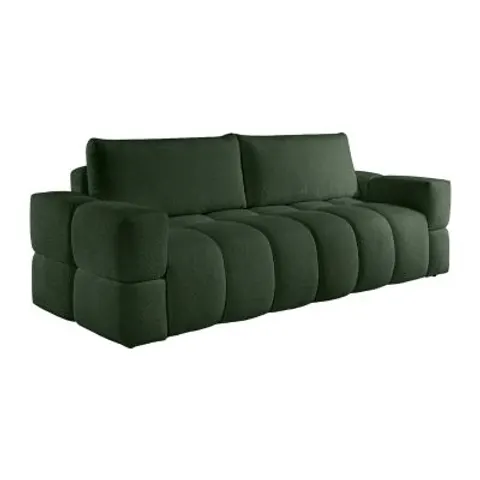 vente-unique.com Canapé convertible polyester 3 places vert} Vert 252x107x107cm – image 1