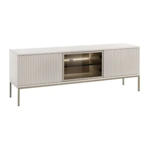 vente-unique.com Meuble tv mdf beige 153x56x39cm – image 1