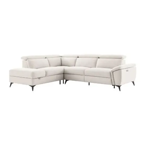 vente-unique.com Canapé d'angle polyester 5 places beige 279x83x221cm – image 1