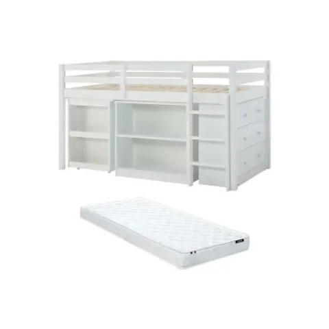 Vente-unique Combinatiebed hout wit 90 x 190 cm – afbeelding 1
