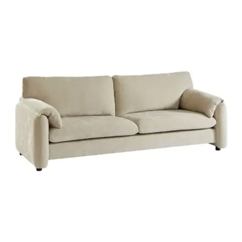 vente-unique.com Canapé fixe polyester 3 places beige 228x80x89cm – image 1