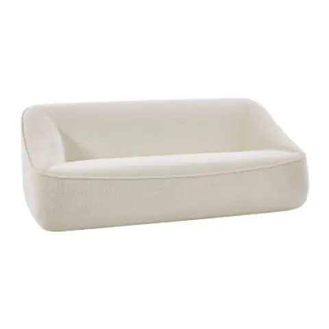 vente-unique.com Canapé fixe polyester 3 places beige 203x74x103cm – image 1