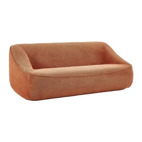 vente-unique.com Canapé fixe polyester 3 places terracotta} Marron 203x74x103cm – image 1