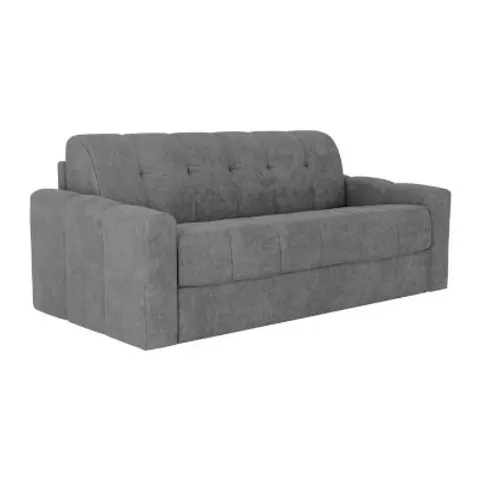 vente-unique.com Canapé convertible polyester 3 places gris 190x93x223cm – image 1