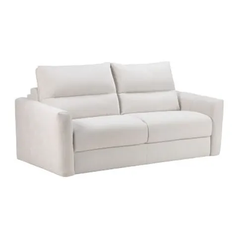 vente-unique.com Canapé convertible polyester 3 places beige 200x91x100cm – image 1