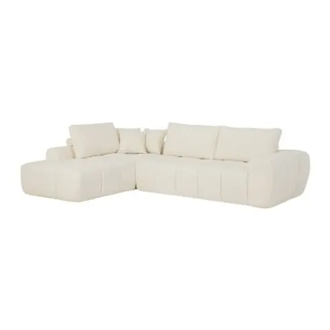 vente-unique.com Canapé d'angle polyester 6 places beige 300x82x209cm – image 1