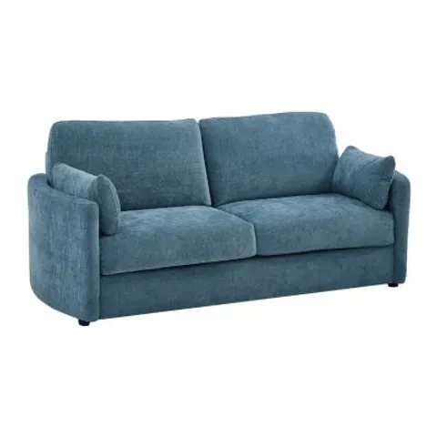 vente-unique.com Canapé convertible polyester 3 places bleu 199x88x97cm – image 1