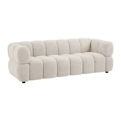 vente-unique.com Canapé fixe polyester 3 places beige} Beige 227x71x92cm – image 1