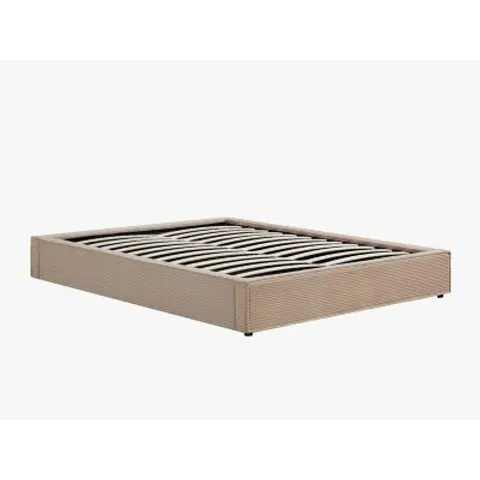 Unique Somier con canapé abatible terciopelo beige – imagen 1