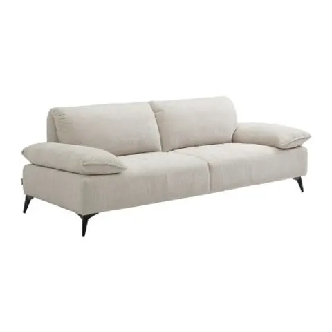 vente-unique.com Canapé fixe polyester 3 places beige 226x80x95cm – image 1