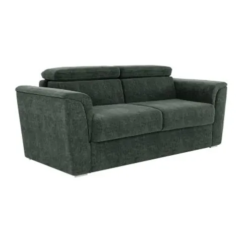 vente-unique.com Canapé convertible polyester 3 places vert 210x95x223cm – image 1