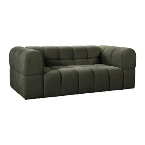 vente-unique.com Canapé fixe polyester 3 places kaki} Vert 214x75x102cm – image 1