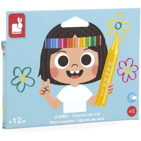 Janod Pastelli a cera Jumbo 12 pezzi – immagine 1