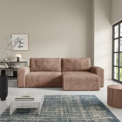 Petits meubles Canapé d'angle réversible bois de pin marron 252x86x149cm – image 1
