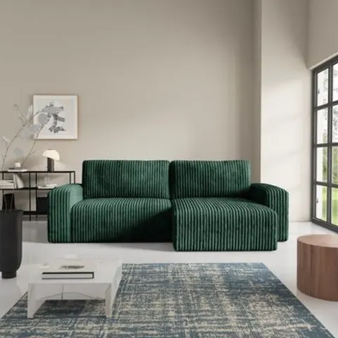 Petits meubles Canapé d'angle réversible bois de pin vert 252x86x149cm – image 1