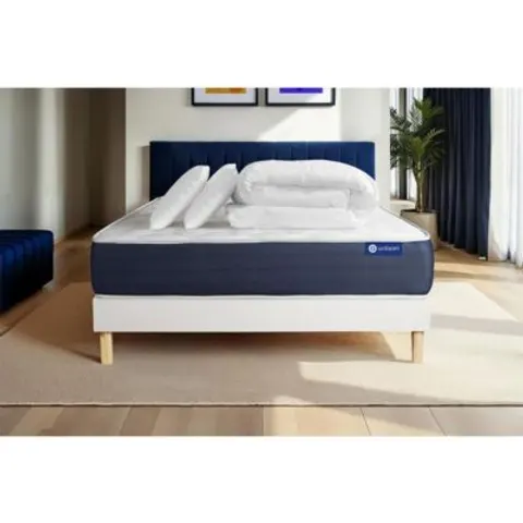 Actisom Pack colchón blanco espuma viscoelástica 140 x 190 – 421949 – imagen 1