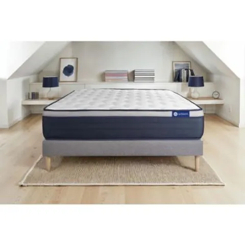 Actisom Somier gris + colchón con espuma viscoelástica 200 x 200 – imagen 1