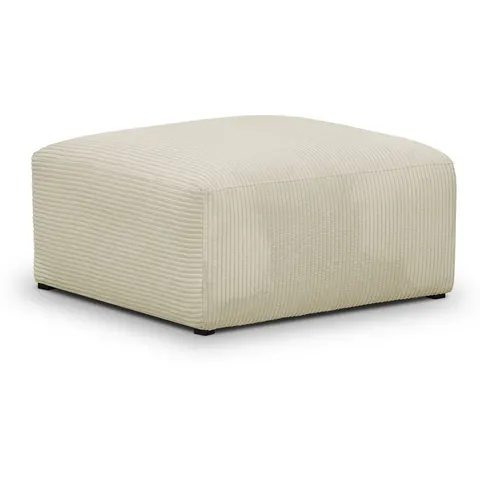Pouf / repose-pieds modulable en velours côtelé beige - Modulo – image 1