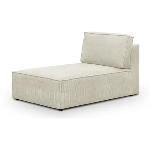 Méridienne modulable en velours côtelé beige - Harper Mod – image 1
