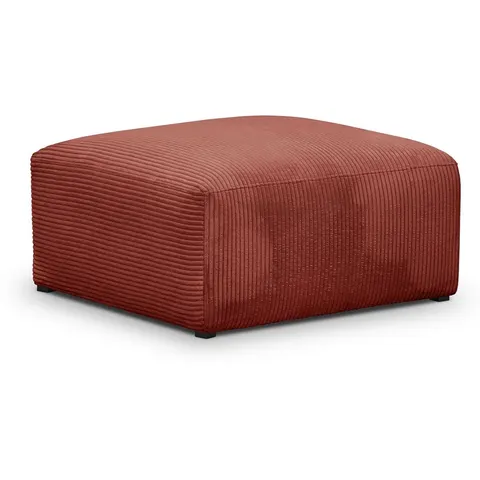 Pouf / repose-pieds modulable en velours côtelé rouille - Modulo – image 1
