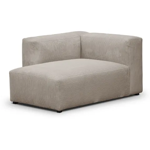 Méridienne d'angle à gauche modulable en velours côtelé taupe - Modulo – image 1