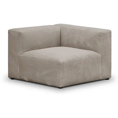 Chauffeuse d'angle à droite modulable en velours côtelé taupe - Modulo – image 1
