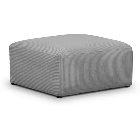 Pouf / repose-pieds modulable en velours côtelé gris clair - Modulo – image 1