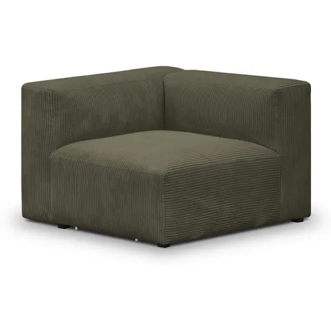 Module d'angle réversible en velours côtelé vert kaki - Modulo – image 1