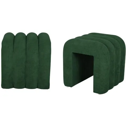 sweeek - Set van 2 stoffen eigentijdse poefs – 522742 – afbeelding 1