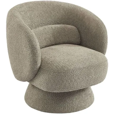 sweeek Fauteuil pivotant 360° tissu avec coussin beige 76x76x76cm – image 1